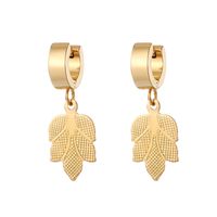 1 Pair Classic Style Triangle Heart Shape Feather Stainless Steel Plating Drop Earrings main image 7