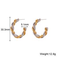 1 Pair Simple Style Classic Style C Shape Twist Plating Stainless Steel 18k Gold Plated Ear Studs main image 5