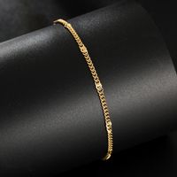 Casual Beach Simple Style Solid Color Stainless Steel 18K Gold Plated Bracelets In Bulk main image 4