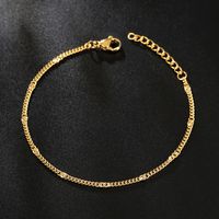Casual Beach Simple Style Solid Color Stainless Steel 18K Gold Plated Bracelets In Bulk sku image 1