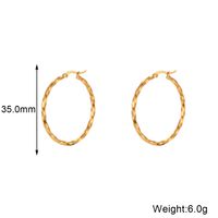 1 Pair Basic Vintage Style Classic Style Solid Color Plating Stainless Steel 18k Gold Plated Hoop Earrings main image 5