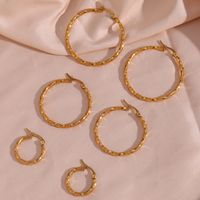 1 Pair Basic Vintage Style Classic Style Solid Color Plating Stainless Steel 18k Gold Plated Hoop Earrings main image 1