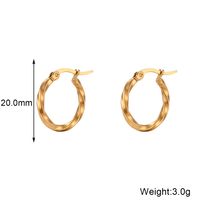 1 Pair Basic Vintage Style Classic Style Solid Color Plating Stainless Steel 18k Gold Plated Hoop Earrings sku image 1