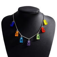 Wholesale Jewelry Ins Style Little Bear Alloy Resin Necklace sku image 1