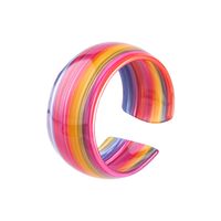 Ins Style Rainbow Stripe Leopard Acetic Acid Wholesale Cuff Bracelets sku image 4