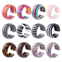 Ins Style Rainbow Stripe Leopard Acetic Acid Wholesale Cuff Bracelets main image 1