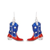 1 Pair Simple Style Shoe Inlay Alloy Artificial Gemstones Drop Earrings sku image 3