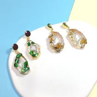 1 Pair Ethnic Style Irregular Natural Stone Patchwork Drop Earrings main image 4