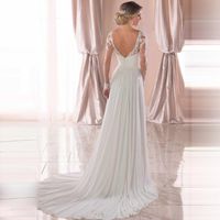 Wedding Dress Simple Style V Neck Lace Long Sleeve Solid Color Maxi Long Dress Wedding main image 3