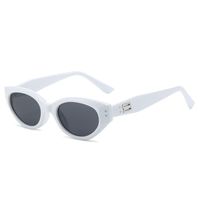 Streetwear Solid Color Ac Cat Eye Full Frame Women's Sunglasses sku image 3