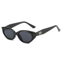 Streetwear Solid Color Ac Cat Eye Full Frame Women's Sunglasses sku image 1