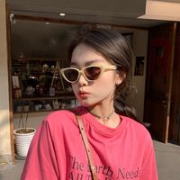 Ins Style Streetwear Solid Color Ac Cat Eye Full Frame Women's Sunglasses main image 4
