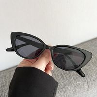 Ins Style Streetwear Solid Color Ac Cat Eye Full Frame Women's Sunglasses sku image 1