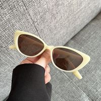 Ins Style Streetwear Solid Color Ac Cat Eye Full Frame Women's Sunglasses sku image 4