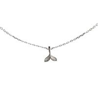 Elegant Simple Style Fish Tail Sterling Silver Plating Inlay Zircon Pendant Necklace sku image 2