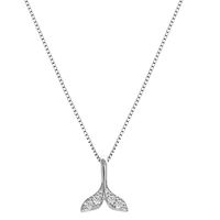 Elegant Einfacher Stil Fischschwanz Sterling Silber Überzug Inlay Zirkon Halskette Mit Anhänger main image 4