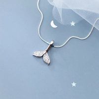 Elegant Simple Style Fish Tail Sterling Silver Plating Inlay Zircon Pendant Necklace main image 1
