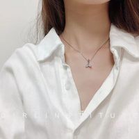 Elegant Simple Style Fish Tail Sterling Silver Plating Inlay Zircon Pendant Necklace main image 3