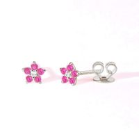 1 Pair Simple Style Flower Plating Inlay Copper Zircon White Gold Plated Gold Plated Ear Studs sku image 6