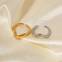 Simple Style Irregular Stainless Steel Plating 18k Gold Plated Open Ring main image 5