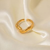 Simple Style Irregular Stainless Steel Plating 18k Gold Plated Open Ring main image 3