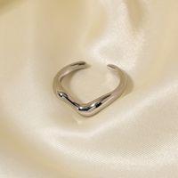Simple Style Irregular Stainless Steel Plating 18k Gold Plated Open Ring main image 2
