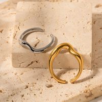 Simple Style Irregular Stainless Steel Plating 18k Gold Plated Open Ring main image 1