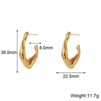 1 Pair Vintage Style Simple Style Classic Style Irregular Stainless Steel Plating 18k Gold Plated Hoop Earrings sku image 1