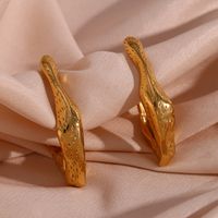 1 Pair Vintage Style Simple Style Classic Style Irregular Stainless Steel Plating 18k Gold Plated Hoop Earrings main image 3