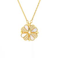 Sweet Flower Sterling Silver Plating Rhinestones Pendant Necklace 1 Piece sku image 3