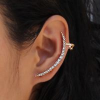 Style Simple Lune Alliage Incruster Strass Femmes Clips D'oreille main image 1