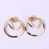 Casual Simple Style Circle Metal Layered Plating Women's Drop Earrings sku image 1