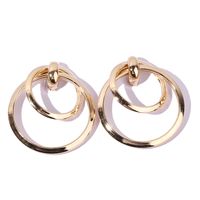Casual Simple Style Circle Metal Layered Plating Women's Drop Earrings main image 2