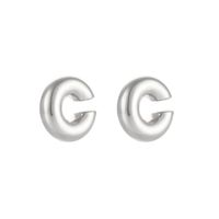 Retro Geometric Stainless Steel Hoop Earrings Plating Stainless Steel Earrings sku image 1