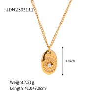 Elegant Oval Shell Stainless Steel Plating Inlay Pearl 18k Gold Plated Earrings Necklace sku image 1
