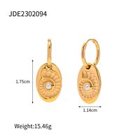 Elegant Oval Shell Stainless Steel Plating Inlay Pearl 18k Gold Plated Earrings Necklace sku image 2