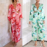 Women's Street Simple Style Color Block Full Length Printing Jumpsuits main image 1
