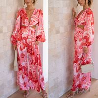 Women's Street Simple Style Color Block Full Length Printing Jumpsuits main image 3