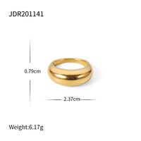 Ins Style Simple Style Solid Color Stainless Steel Plating 18k Gold Plated Rings sku image 6