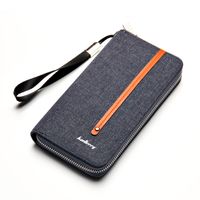 Men's Solid Color Canvas Zipper Wallets sku image 1