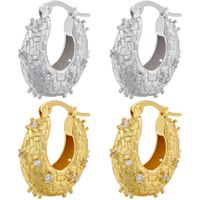 1 Pair Elegant Glam Oval Brass Plating Inlay Zircon 18k Gold Plated Earrings main image 1