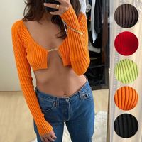 Women's Sweater Long Sleeve Sweaters & Cardigans Patchwork Diamond Casual Solid Color main image 1