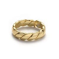 Ins Style Simple Style Solid Color Knot Copper Plating 18k Gold Plated Open Ring main image 5