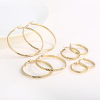 1 Pair Casual Simple Style Solid Color Plating Titanium Steel 18K Gold Plated Hoop Earrings main image 1