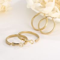 1 Pair Casual Simple Style Solid Color Plating Titanium Steel 18K Gold Plated Hoop Earrings main image 5