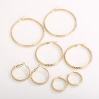 1 Pair Casual Simple Style Solid Color Plating Titanium Steel 18K Gold Plated Hoop Earrings main image 7