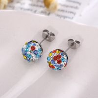 1 Pair Casual Shiny Ball Plating Inlay Stainless Steel Rhinestones 18K Gold Plated Ear Studs main image 6