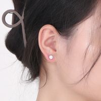1 Pair Casual Shiny Ball Plating Inlay Stainless Steel Rhinestones 18K Gold Plated Ear Studs main image 4
