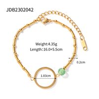 Simple Style Round Stainless Steel Plating 18k Gold Plated Bracelets sku image 1