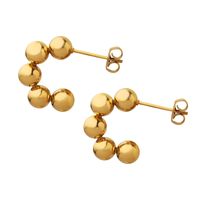 1 Pair Casual Simple Style C Shape Plating Titanium Steel 18k Gold Plated Ear Studs main image 4